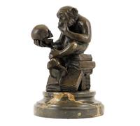Kunst & Ambiente - Bronze Statue - Ape with Skull/Philosophizing Monkey - Wolfgang Hugo Rheinhold - signed - Sculptures for Sale