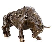 Kunst & Ambiente Contemporary Art Sculpture - Steam Punk Bull - Bronze Taurus - Figurine by Martin Klein - Animal Statue - Height: 20.0 cm - Width: 36.0 cm - 100% Bronze - Wall Street Bull