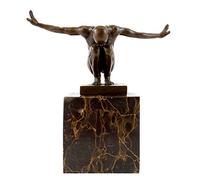 Kunst & Ambiente - Modern Art Statue - Bronze Figurine - Mr. Universe - signed - Sculpture by Milo - 100% Bronze - Athlete - Male Nude - Trophy - Height: 15 cm - Home Accessories