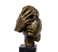 Kunst & Ambiente Resignation - Abstract Sculpture - Homage to Salvador Dali - signed Statue - Bust Head - Face on Marble Base - Height: 42 cm - Decoration Figurine - Gift Idea