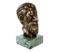 Kunst & Ambiente - Sigmund Freud Bust Head - What’s on man’s mind Statue - Erotic Nude Female Figurine Bronze Statue - Height: 15,5 cm - Marble Base - Art Sculpture