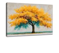 Kunstbruder Art Print Tree of Peace - Yellow Turquoise Design, 40 x 60 cm, Timeless Wall Design, Decorative Artwork, Modern Decoration for Home