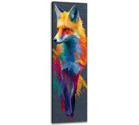 Kunstbruder Canvas Picture The Luminous Fox 30 x 90 cm - Orange Animal Motif, Modern Art on Canvas, Creative Wall Decoration for Living Room, Stylish Wall Design