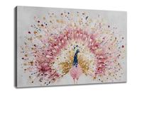 Kunstbruder Golden Splendor Art Picture - Gold Pink Canvas, 70 x 100 cm, Detailed Texture, Exclusive Painting as a Decorative Highlight on the Wall