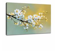 Kunstbruder Light of Spring Canvas Picture 30 x 40 cm - White Yellow Play of Colours, Textured Painting, Modern Wall Decoration, Stylish Art for Living Room