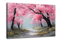 Kunstbruder Sakura Dream Art Picture - Pink Grey Canvas Art, Detailed Texture, 70 x 100 cm, Exclusive Wall Art for Living and Work Area