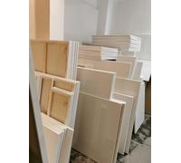 Kunstbruder Stretched Stretcher Frame, Various Sizes, Ready to Paint, Canvas for Painting, Acrylic, Watercolour Oil Paint (80 x 80 cm)