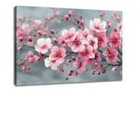 Kunstbruder Timeless Flowers Art Print - 40 x 60 cm Pink White Grey Composition, Modern Canvas Art, Detailed Texture, Exclusive Wall Design for Home