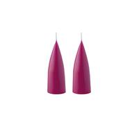 Kunstindustrien® Cone Shaped Candles, Made in Denmark, 43 Colours Available, Dripless & Smokeless Pillar Candles, Candles Long Burning 15 Hours, Unscented Candle Gift Set, 2pcs. 6.5 x 16cm (Cerise)