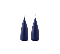 Kunstindustrien® Cone Shaped Candles, Made in Denmark, 43 colours available, Dripless & Smokeless Pillar Candles, Candles long burning 15 hours, Unscented Candle gift set, 2pcs 6.5x16cm (Antique Blue)