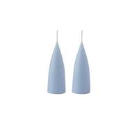 Kunstindustrien® Cone Shaped Candles, Made in Denmark, 43 Colours Available, Dripless & Smokeless Pillar Candles, Candles Long Burning 15 Hours, Unscented Candle Gift Set, 2pcs 6.5x16cm (Pastel Blue)
