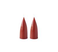 Kunstindustrien® Cone Shaped Candles, Made in Denmark, 43 colours available, Dripless & Smokeless Pillar Candles, Solid candles long burning 15 hours, Unscented Candle gift set, 2pcs 6.5 x 16cm (Rust)