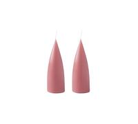 Kunstindustrien® Cone Shaped Candles, Made in Denmark, 43 Colours Available, Dripless & Smokeless Pillar Candles, Candles Long Burning 15h, Unscented Candle Gift Set, 2pcs. 6.5 x 16cm (Dark Old Rose)