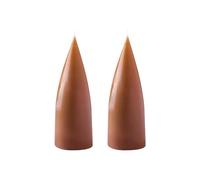 Kunstindustrien® Cone Shaped Candles, Made in Denmark, 43 colours available, Dripless & Smokeless Pillar Candles, Candles long burning 15 hours, Unscented Candle gift set, 2pcs 6.5 x 16cm (Terracotta)