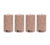 Kunstindustrien® Pillar Candle, Handmade in Europe, 4 Pack - Vegan, 100% Upcycled Olive Wax, Candles Long Burning 27hrs, Unscented Church Candles, Smoke- & Dripless (4 pcs, Ø 6 cm x H 10 cm, Hazelnut)