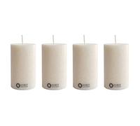 Kunstindustrien® Pillar Candle, Handmade in Europe, 4 Pack- Vegan, 100% Upcycled Olive Wax, Candles Long Burning 27hrs, Unscented Church Candles, Smoke- & Dripless (4 pcs, Ø 6 cm x H 10 cm, Off-White)