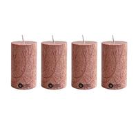 Kunstindustrien® Pillar Candle, Handmade in Europe, 4 Pack - Vegan, 100% Upcycled Olive Wax, Candles Long Burning 27hrs, Unscented Church Candles, Smoke- & Dripless (4 pcs, Ø 6 cm x H 10 cm, Chestnut)