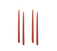 Kunstindustrien® Tapered Candles, Made in Denmark, 42 Colours Available, Dripless & Smokeless Dinner Candles, Solid Candles Long Burning 15 Hours, Unscented Candle Gift Set, 4pcs. 2.2 x 35cm (Rust)