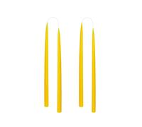 Kunstindustrien® Tapered Candles, Made in Denmark, 42 Colours Available, Dripless & Smokeless Dinner Candles, Candles Long Burning 15 Hours, Unscented Candle Gift Set, 4pcs. 2.2 x 35cm (Lemon Yellow)