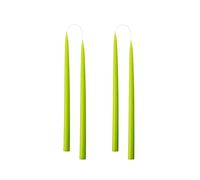 Kunstindustrien® Tapered Candles, Made in Denmark, 42 Colours Available, Dripless & Smokeless Dinner Candles, Solid Candles Long Burning 15 Hours, Unscented Candle Gift Set, 4pcs. 2.2 x 35cm (Lime)