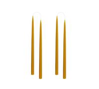 Kunstindustrien® Tapered Candles, Made in Denmark, 42 Colours Available, Dripless & Smokeless Dinner Candles, Solid Candles Long Burning 15 Hours, Unscented Candle Gift Set, 4pcs. 2.2 x 35cm (Honey)