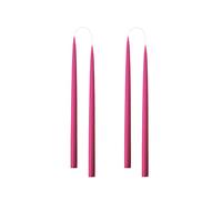 Kunstindustrien® Tapered Candles, Made in Denmark, 42 Colours Available, Dripless & Smokeless Dinner Candles, Solid Candles Long Burning 15 Hours, Unscented Candle Gift Set, 4pcs. 2.2 x 35cm (Cerise)
