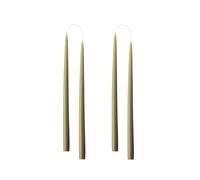 Kunstindustrien® Tapered Candles, Made in Denmark, 42 Colours Available, Dripless & Smokeless Dinner Candles, Solid Candles Long Burning 15 Hours, Unscented Candle Gift Set, 4pcs. 2.2 x 35cm (Olive)