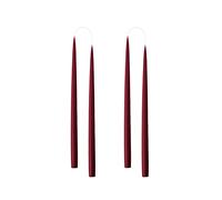 Kunstindustrien® Tapered Candles, Made in Denmark, 42 Colours Available, Dripless & Smokeless Dinner Candles, Candles Long Burning 15 Hours, Unscented Candle Gift Set, 4pcs. 2.2x35cm (Light Bordeaux)