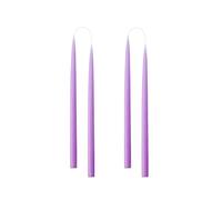 Kunstindustrien® Tapered Candles, Made in Denmark, 42 colours available, Dripless & Smokeless Dinner Candles, Candles long burning 15 hours, Unscented Candle gift set, 4pcs. 2.2 x 35cm (Pastel Purple)