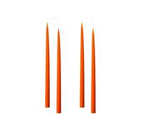 Kunstindustrien® Tapered Candles, Made in Denmark, 42 Colours Available, Dripless & Smokeless Dinner Candles, Solid Candles Long Burning 15 Hours, Unscented Candle Gift Set, 4pcs. 2.2 x 35cm (Orange)