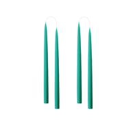 Kunstindustrien® Tapered Candles, Made in Denmark, 42 Colours Available, Dripless & Smokeless Dinner Candles, Candles Long Burning 15 Hours, Unscented Candle Gift Set, 4pcs. 2.2 x 35cm (Turquoise)