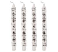Kunstindustrien® Tapered Candles, Made in Denmark, Royal Danish Design, Dripless & Smokeless Dinner Candles, Candles Long Burning 12 Hours, Unscented Candle Gift Set, 4pcs. 2.3 x 24cm (Black Fluted)