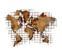 KunstLoft® Metal wall art 'Golden World' 39x30x1inches sculpture