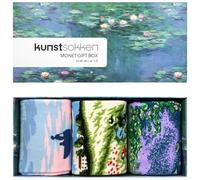 Kunstsokken Art Socks - Claude Monet Giftbox 3-pack - gifts for artists stocking presents novelty socks christmas stocking fillers women sock gift set