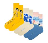 Kunstsokken Art Socks - Colour and Emotion 3-pack - Klimt, Monet, Matisse - gifts for artists stocking presents novelty socks christmas stocking fillers women sock gift set