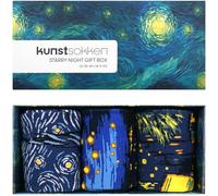 Kunstsokken Art Socks - Starry Night Giftbox 3-pack - gifts for artists stocking presents novelty socks christmas stocking fillers women sock gift set