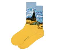Kunstsokken Art Socks - Wheatfield with Cypresses - Vincent - gifts for artists stocking presents novelty socks christmas stocking fillers women sock gift set