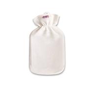 Kunterbunt White Fleece Cover Hot Water Bottle with 2,0L