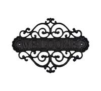 Kuntesetty Cast Iron Welcome Sign Wall Mounted Rustic Wall Decor for Yard Gate Office