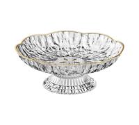 Kuntesetty Decorative Fruit Bowl on Stand, Elegant and Washable Polypropylene Storage Tray, Ideal for The Dining Room, Kitchen, Living Room Or Co, Clear