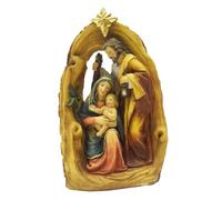 Kuntesetty Holy Family Statue Decorative Resin Sculpture for Cabinet Indoor Hallway