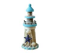 Kuntesetty Wooden Lighthouse Ornament Table Decor 19 cm Retro Design Beach Themed Decoration for Gift Children Room Cabinet Cafe Dorm, Starfish