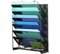Kuntine.B 7-Tier Hanging File Organizer, Vertical Wall File Holder, Mesh Magazine Rack, Mail Document Organizer for Office, School, Home