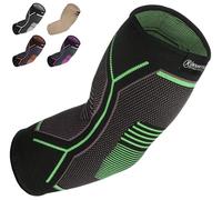 Kunto Fitness Elbow Brace Compression Support Sleeve (Shipped From USA) for Tendonitis, Tennis Elbow, Golf Elbow Treatment - Reduce Joint Pain During Any Activity! (Green, Small)