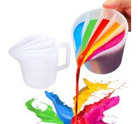 Kunyeah Split Cup with Handle 17OZ/500ML Silicone Cup for Paint Pouring Fluid Art Split Cup Acrylic Paint Pour Cup DIY Making Crafts Supplies Epoxy Resin Art Drawing Accessories (5 Chambers)