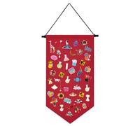 Kunyeah Wall Hanging Brooch Organizer Storage Case Colorful Canvas Pin Board Stand Enamel Pin Badge Hanging Holder Display Banner Earrings Collection Holder - Pins No Included (Red)