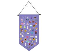 Kunyeah Wall Hanging Brooch Organizer Storage Case Colorful Canvas Pin Board Stand Enamel Pin Badge Hanging Holder Display Banner Earrings Collection Holder - Pins No Included (Purple)