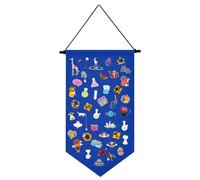 Kunyeah Wall Hanging Brooch Organizer Storage Case Colorful Canvas Pin Board Stand Enamel Pin Badge Hanging Holder Display Banner Earrings Collection Holder - Pins No Included (Blue)