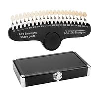 kunyiyi Teeth Shade Guide - Dental Tooth Whitening Shade Chart Professional Porcelain 3D R-20 Color Comparator with Mirror Tooth Bleaching Color Tracking Chart with 20 Colors