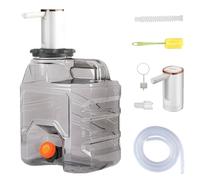 KUNYOS 2.2 Gallon Camping Water Containers in safe PC, Camping Water Carrier with a water pump and dust-proof air valve, Water Tank with Tap for home & camping use (10L,With Pump)